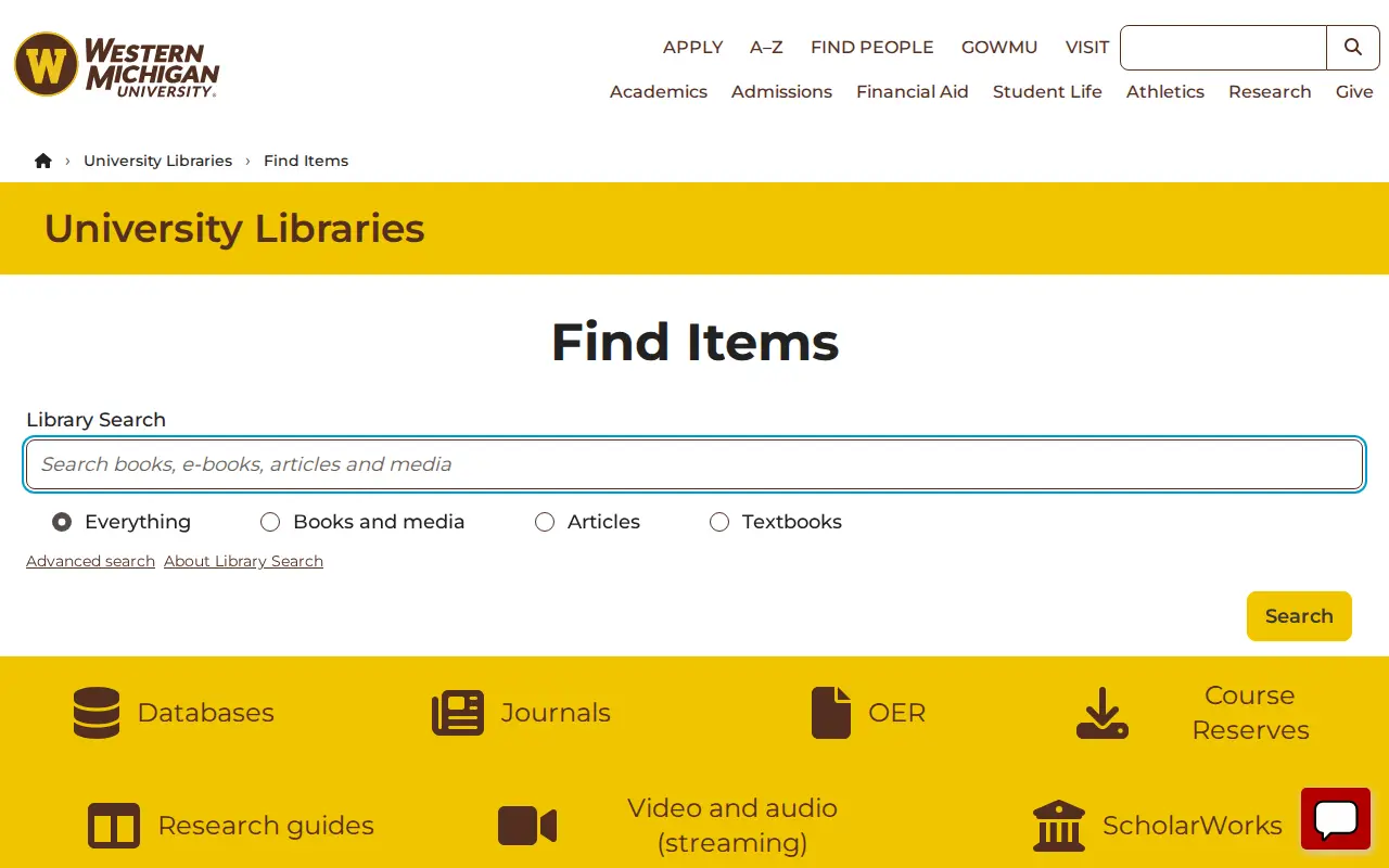 WMU Digital Collections website preview