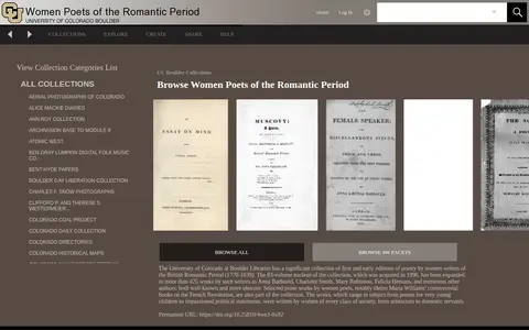 Preview of Women Poets of the Romantic Period (University of Colorado Boulder Libraries)