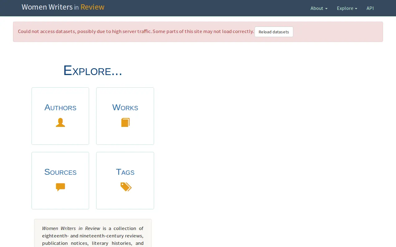 Women Writers in Review website preview