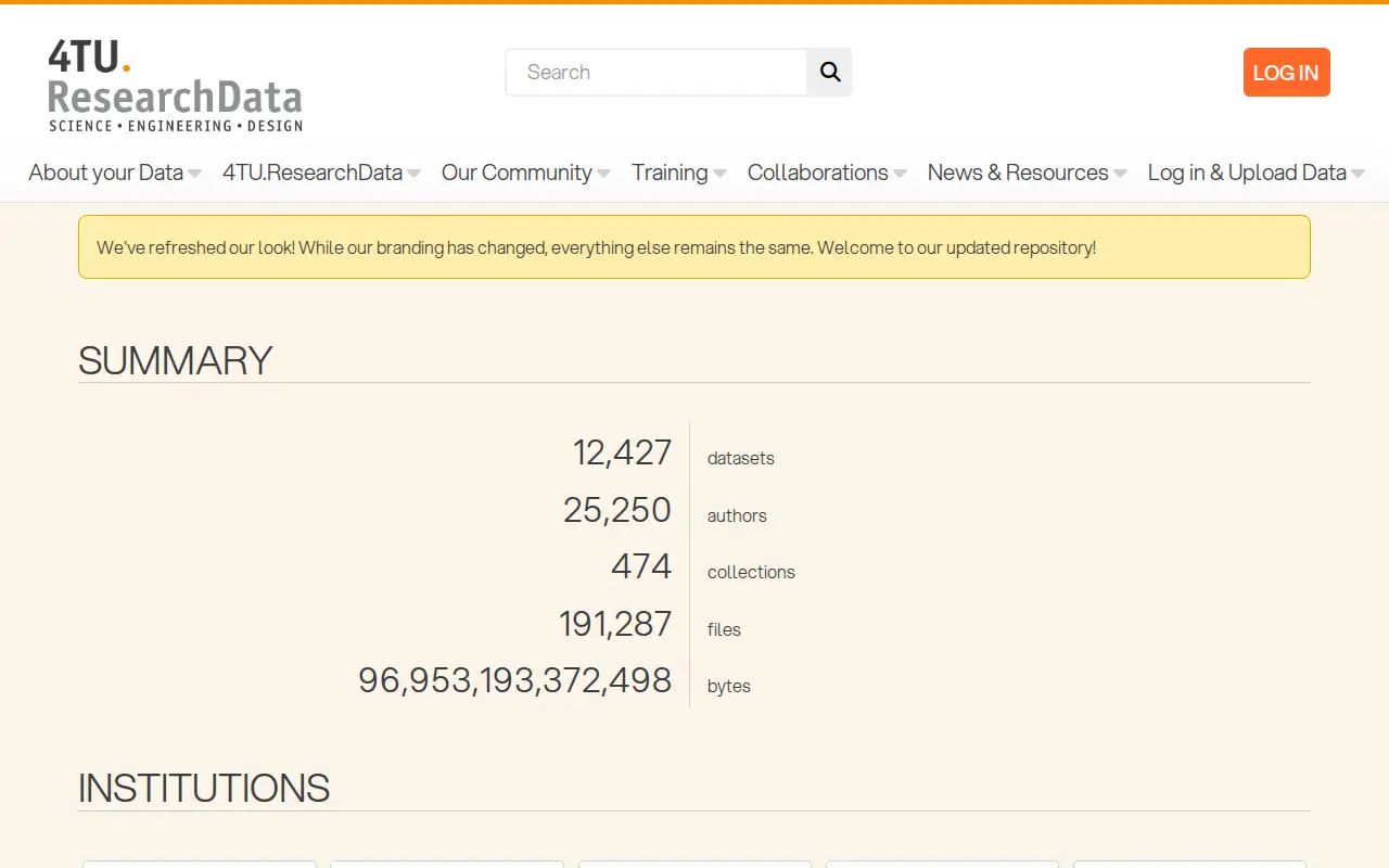 4TU.ResearchData | science.engineering.design website preview