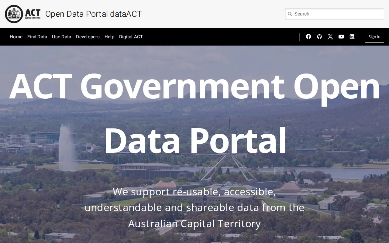 ACT Open data website preview