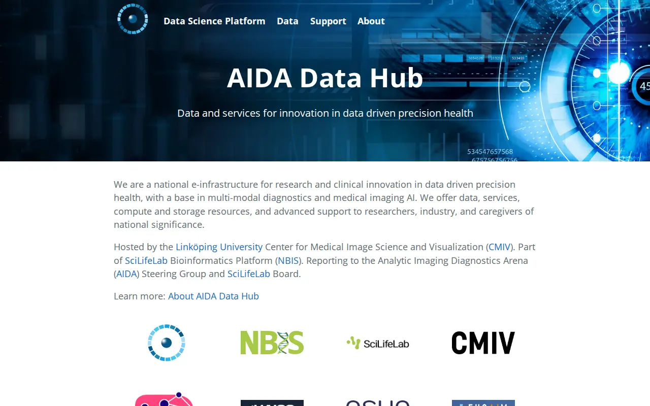 AIDA Data Hub website preview