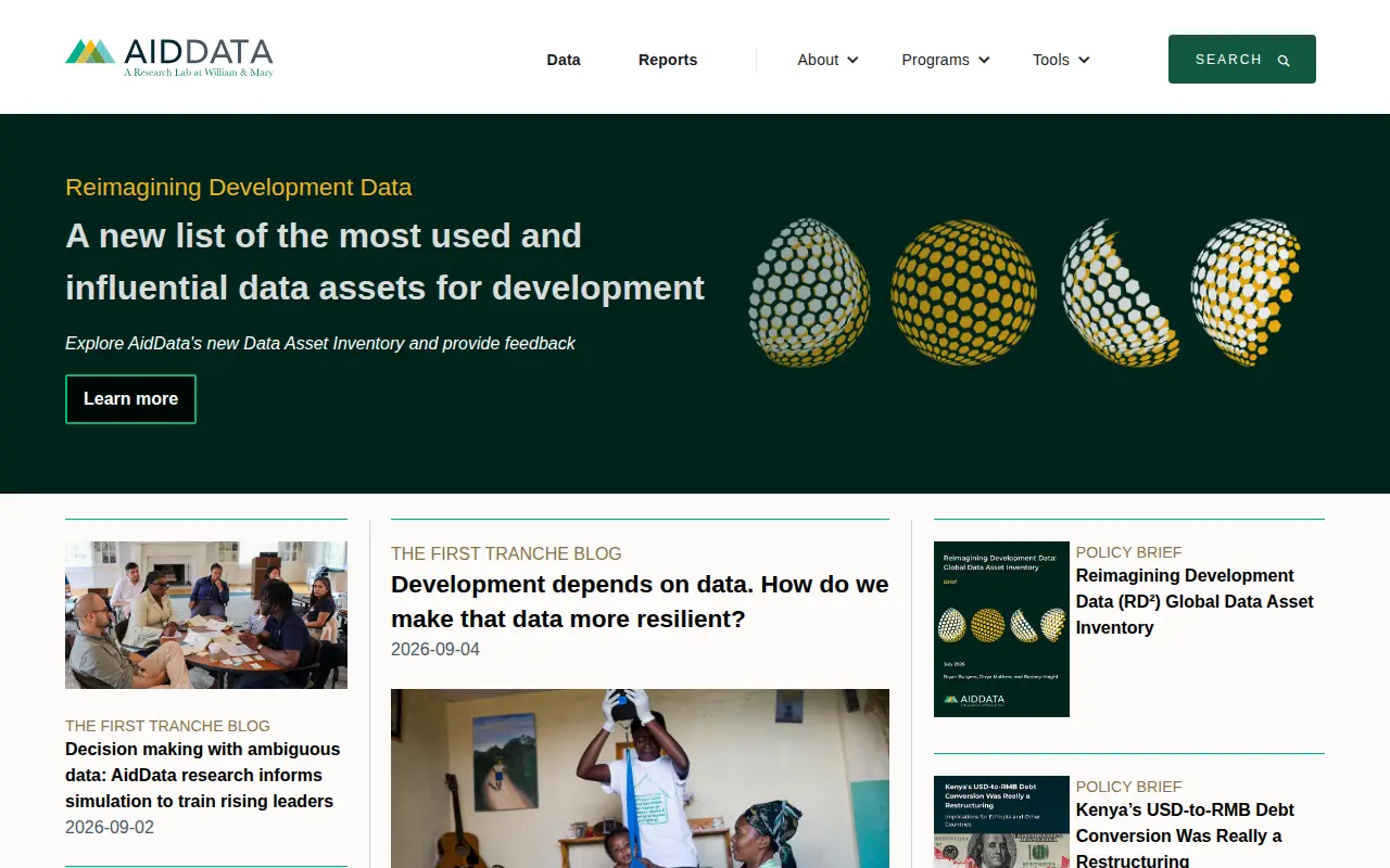 AidData website preview