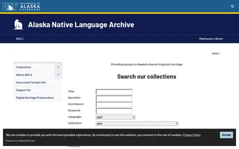 Preview of Alaska Native Language Archive