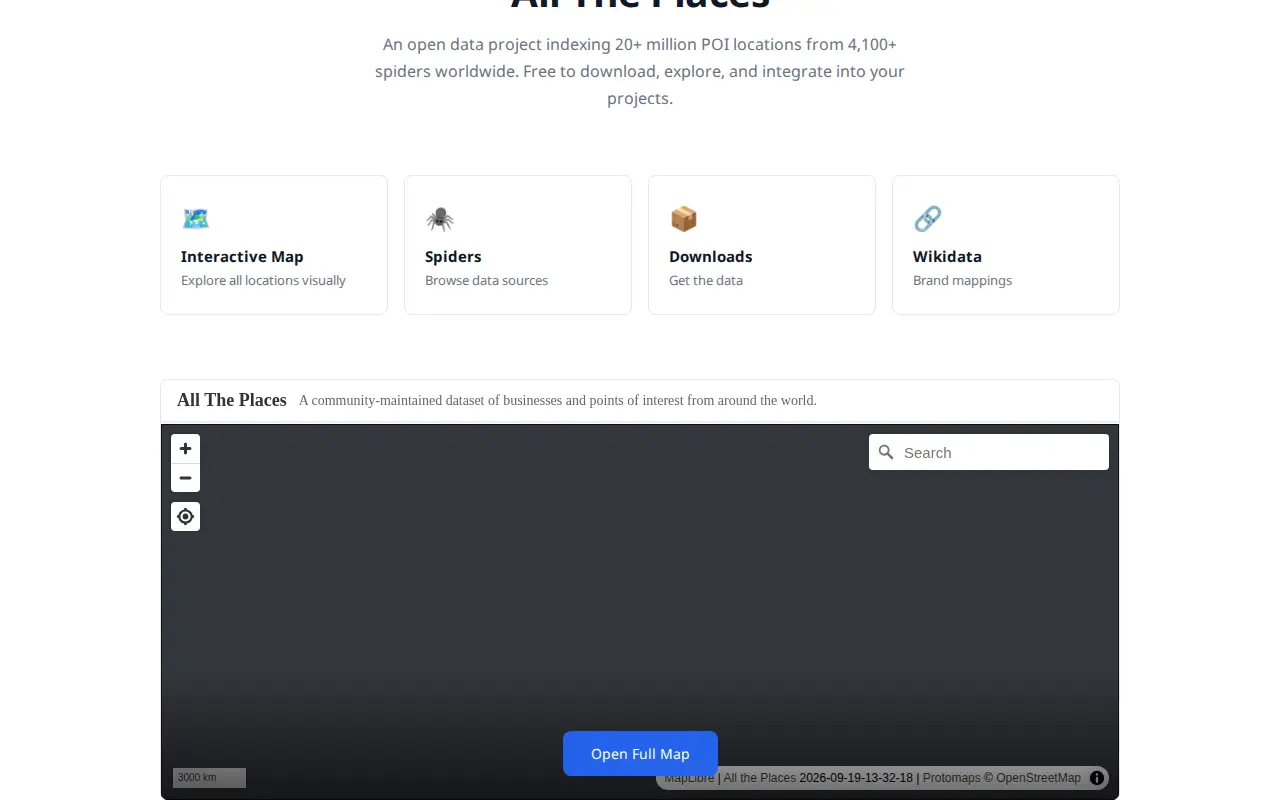 All The Places website preview