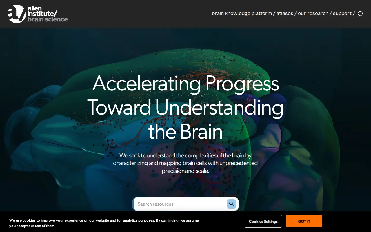 Allen Brain Map website preview