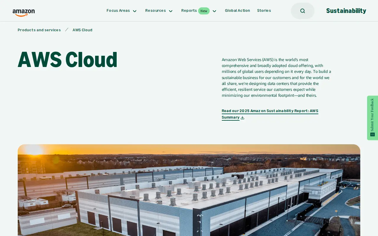 Amazon Sustainability Data Initiative website preview