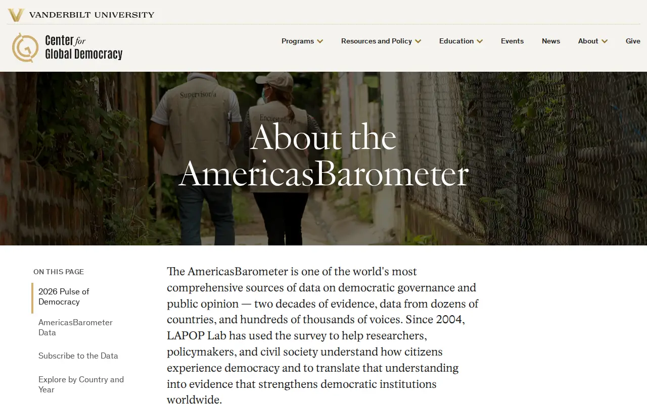 AmericasBarometer website preview