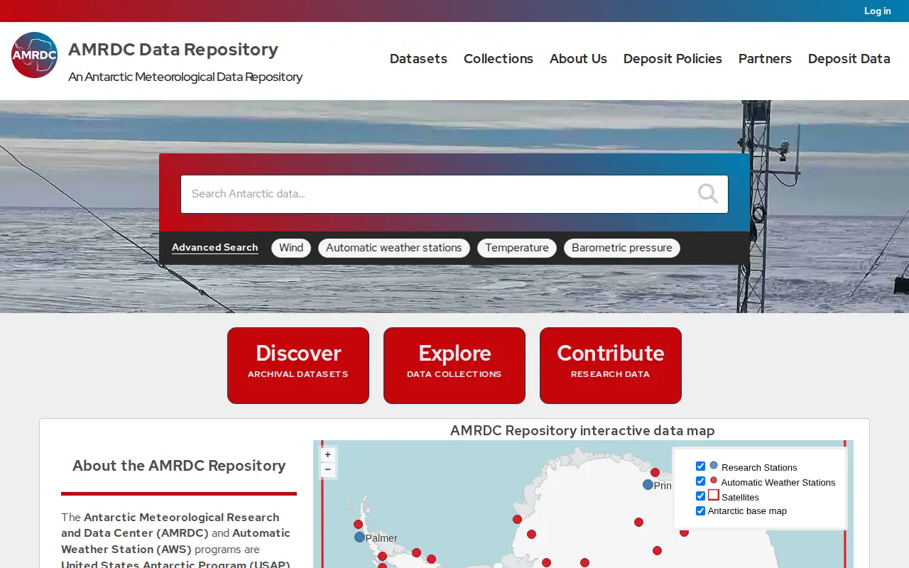 AMRDC Data Repository website preview