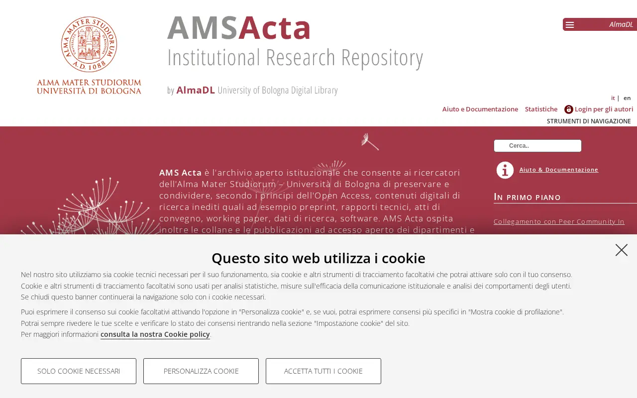 AMS Acta website preview