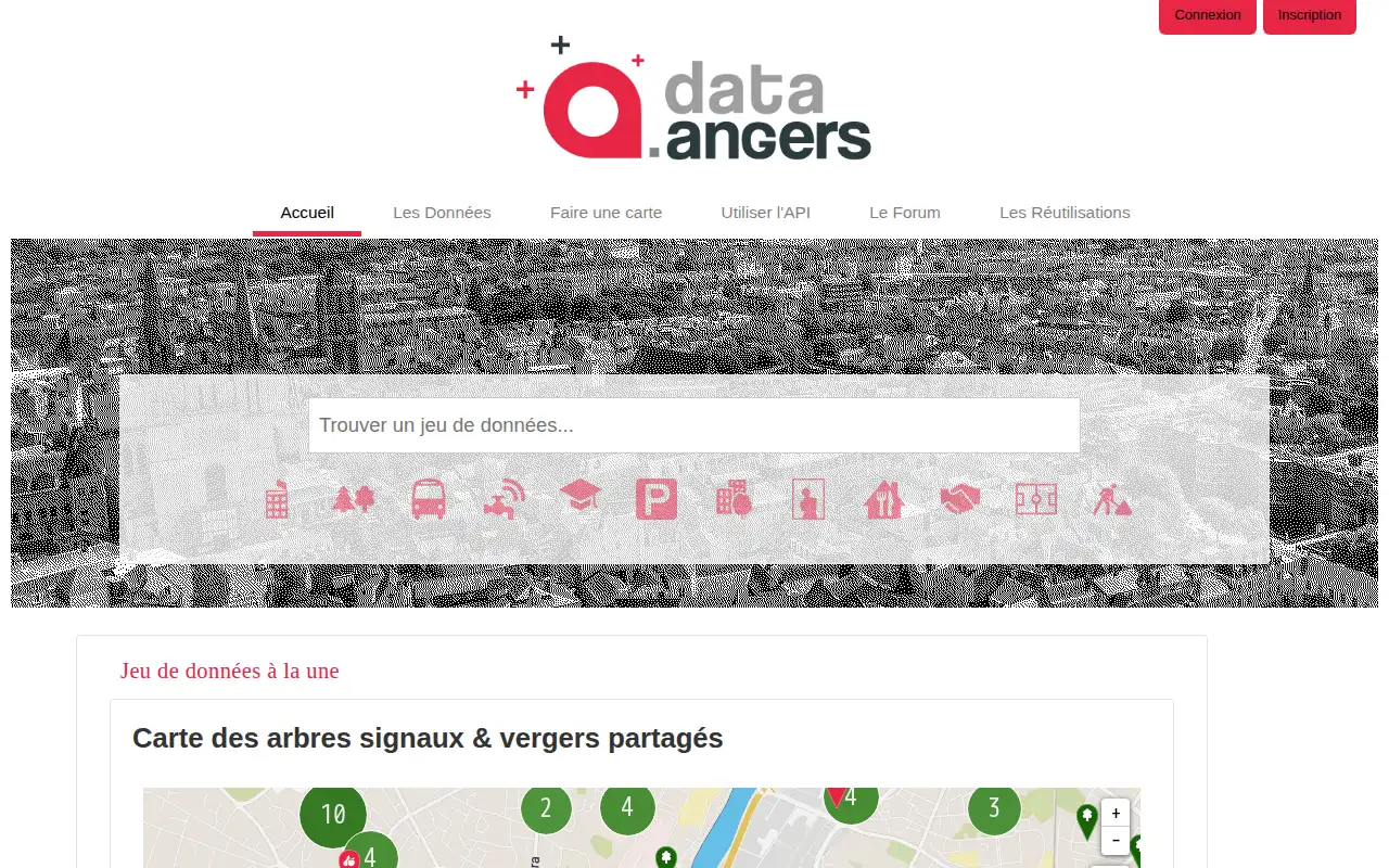 Angers Loire Metropol Data Catalog website preview