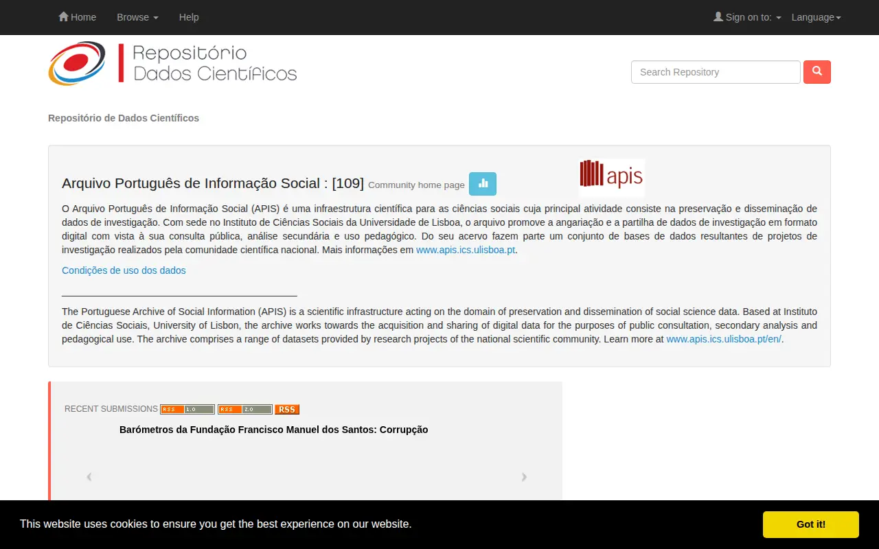 APIS website preview