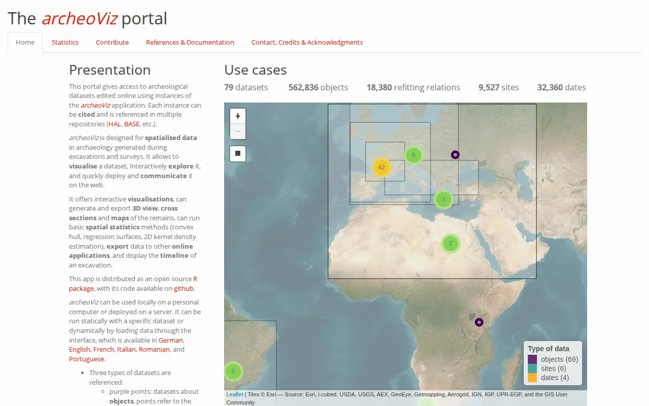 archeoViz Portal website preview