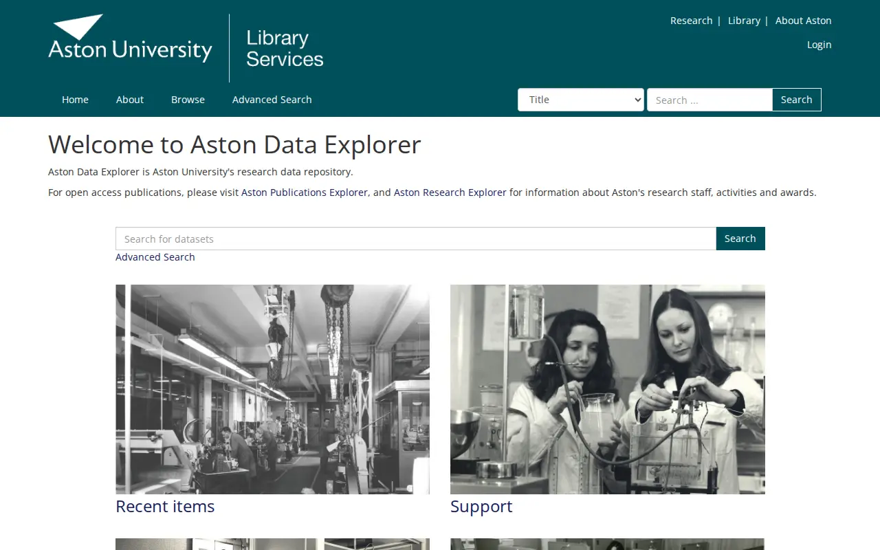 Aston Data Explorer website preview