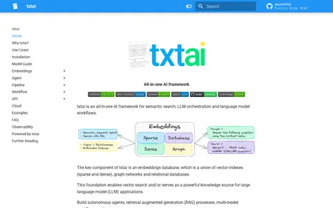 Preview of txtai
