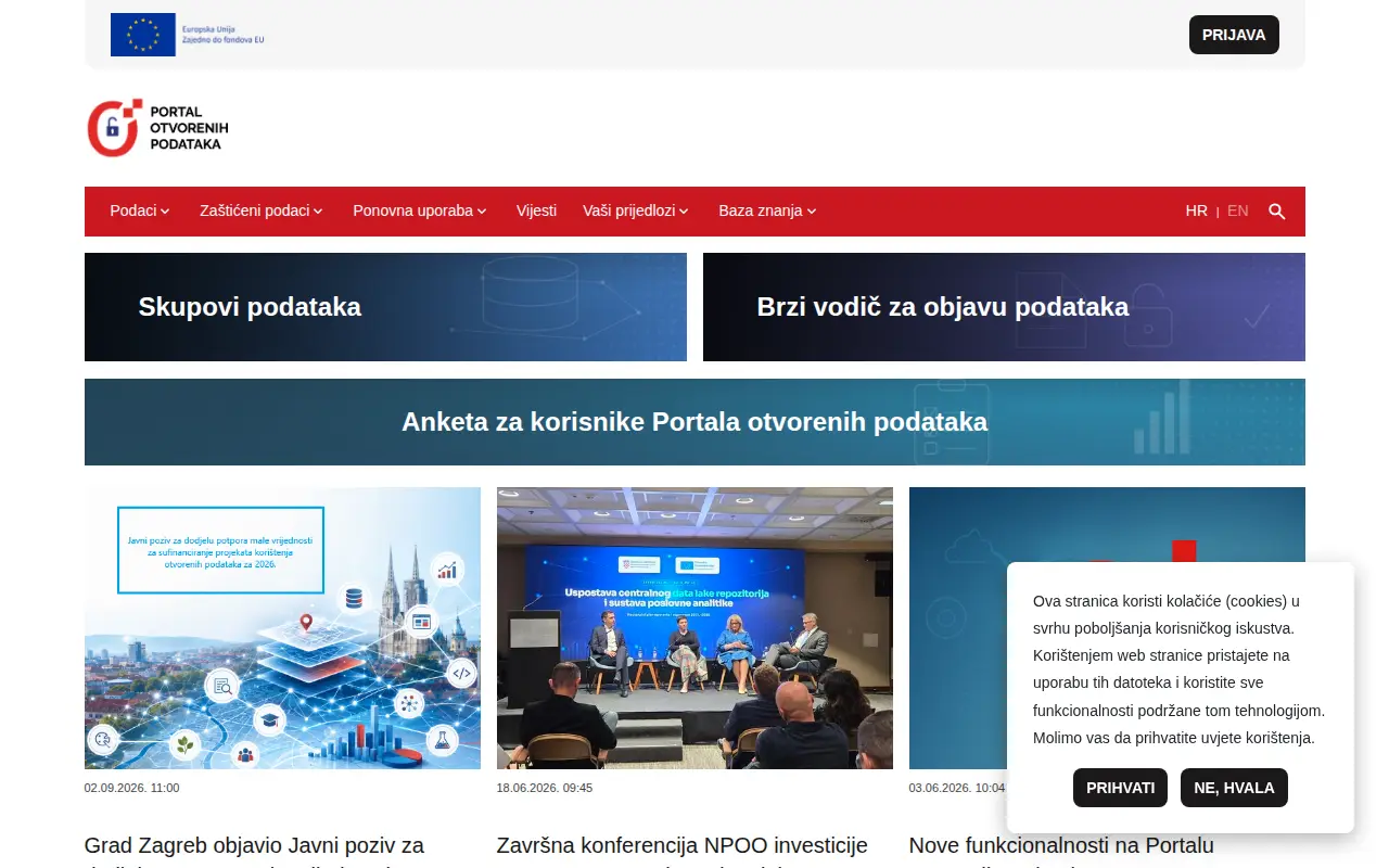 Data.Gov.HR - Portal otvorenih podataka Republike Hrvatske website preview