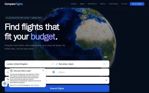 Preview of CompareFlights.co.uk