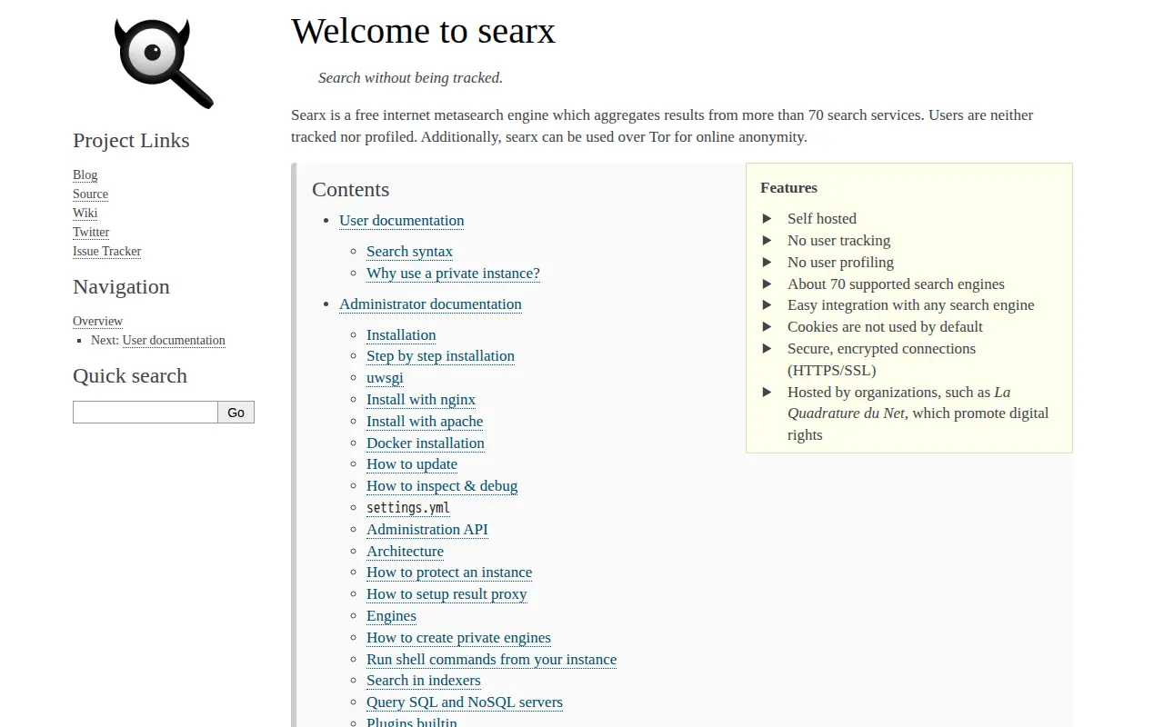 Preview of Searx