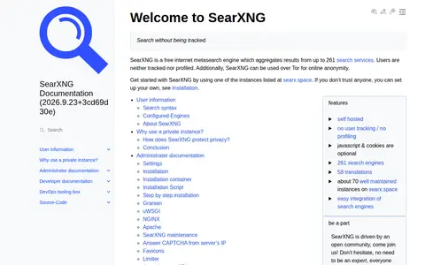 Preview of SearXNG