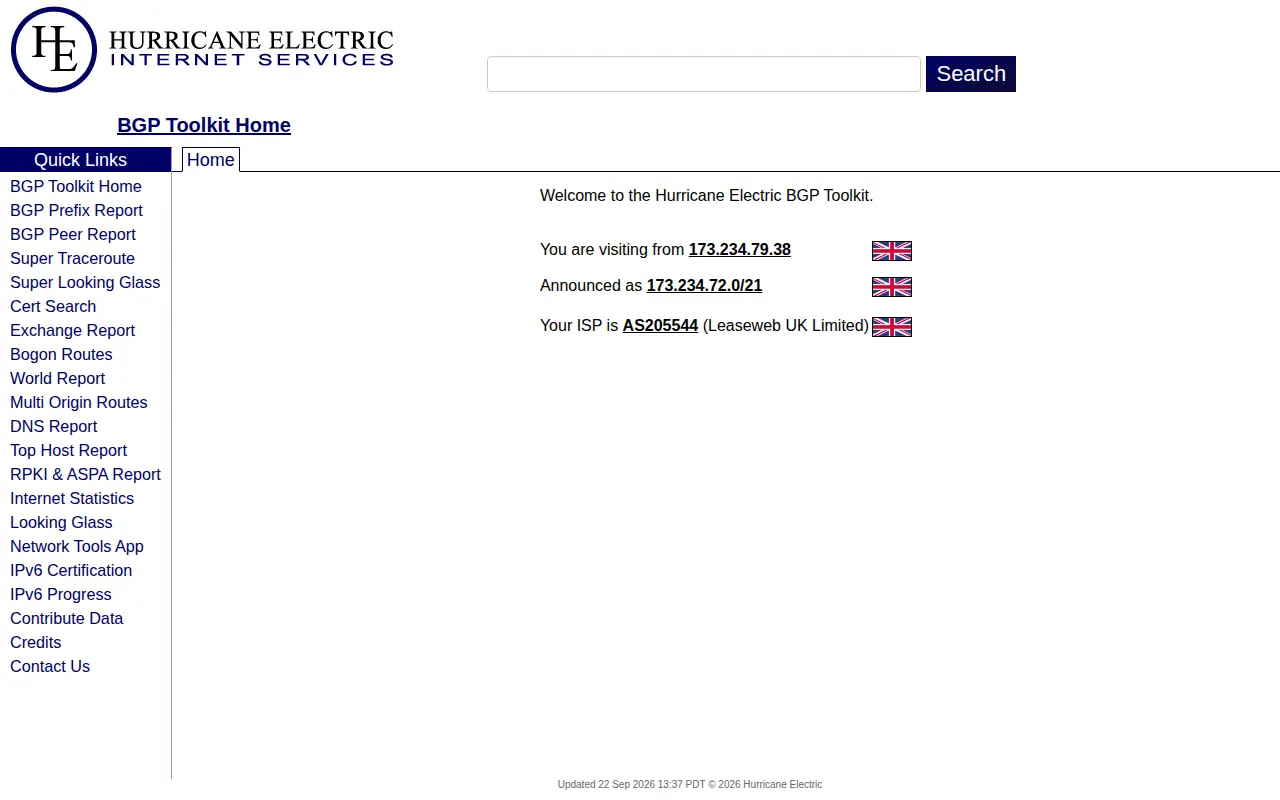 BGP.he.net website preview