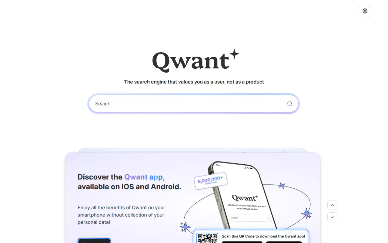 Qwant website preview