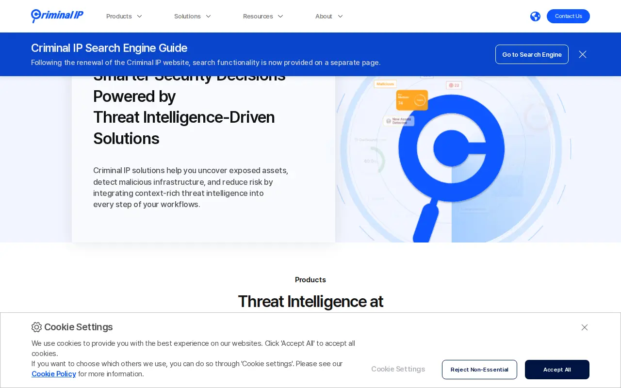 Criminal IP website preview