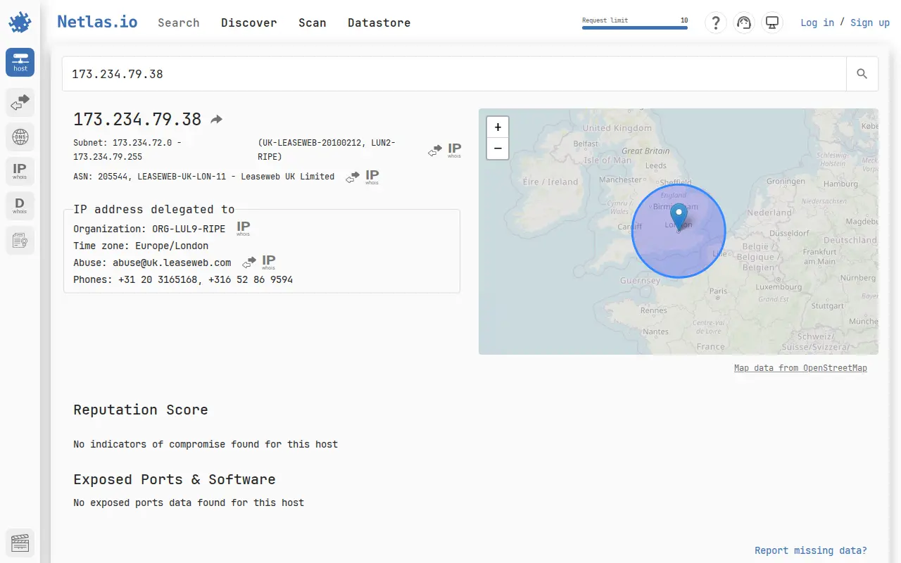 Netlas.io website preview