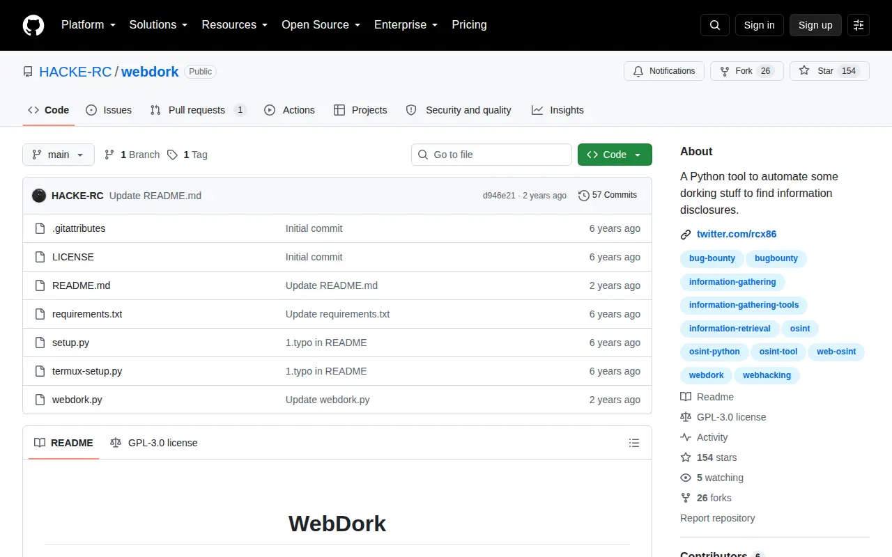 Preview of webdork