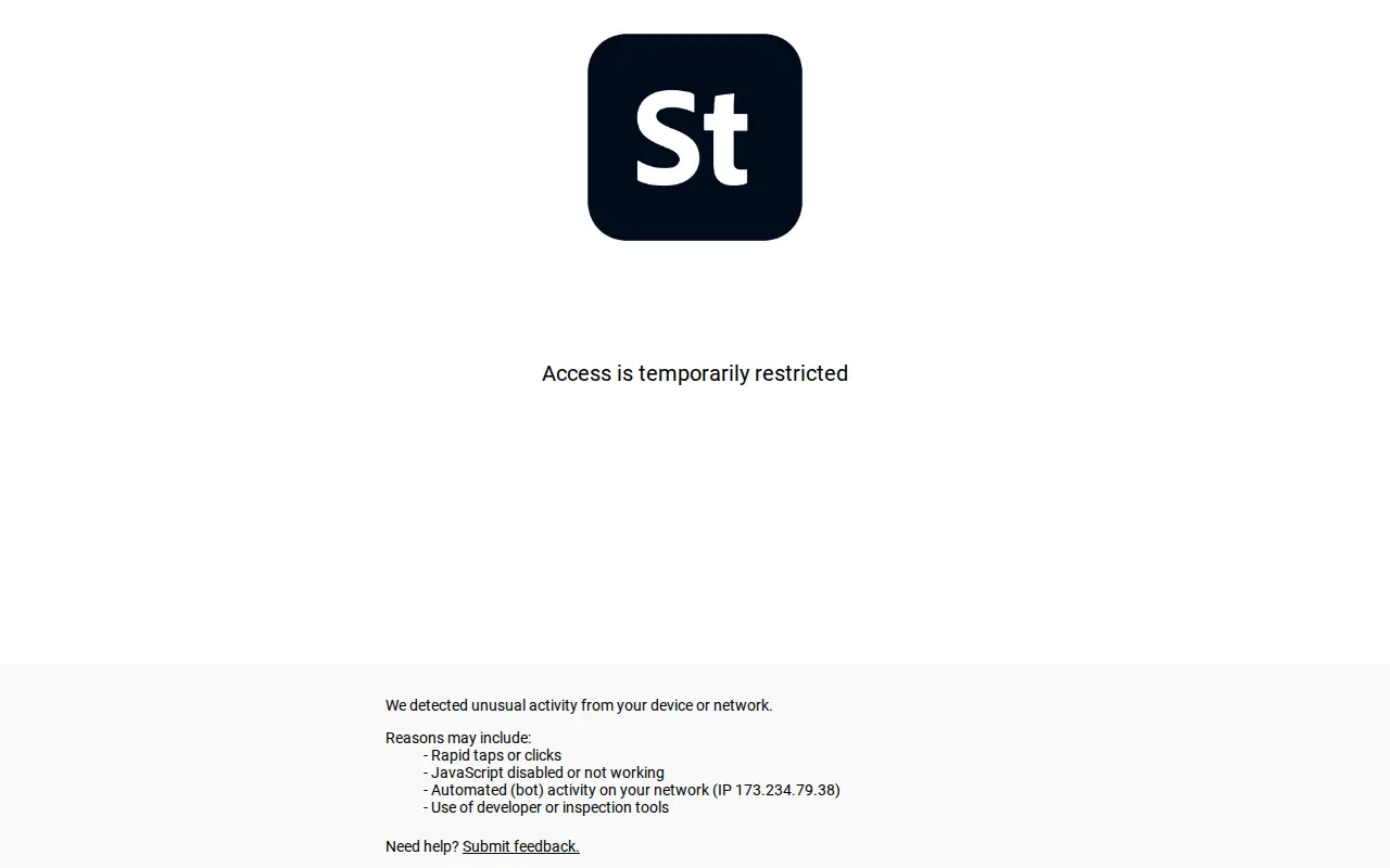 Adobe Stock website preview