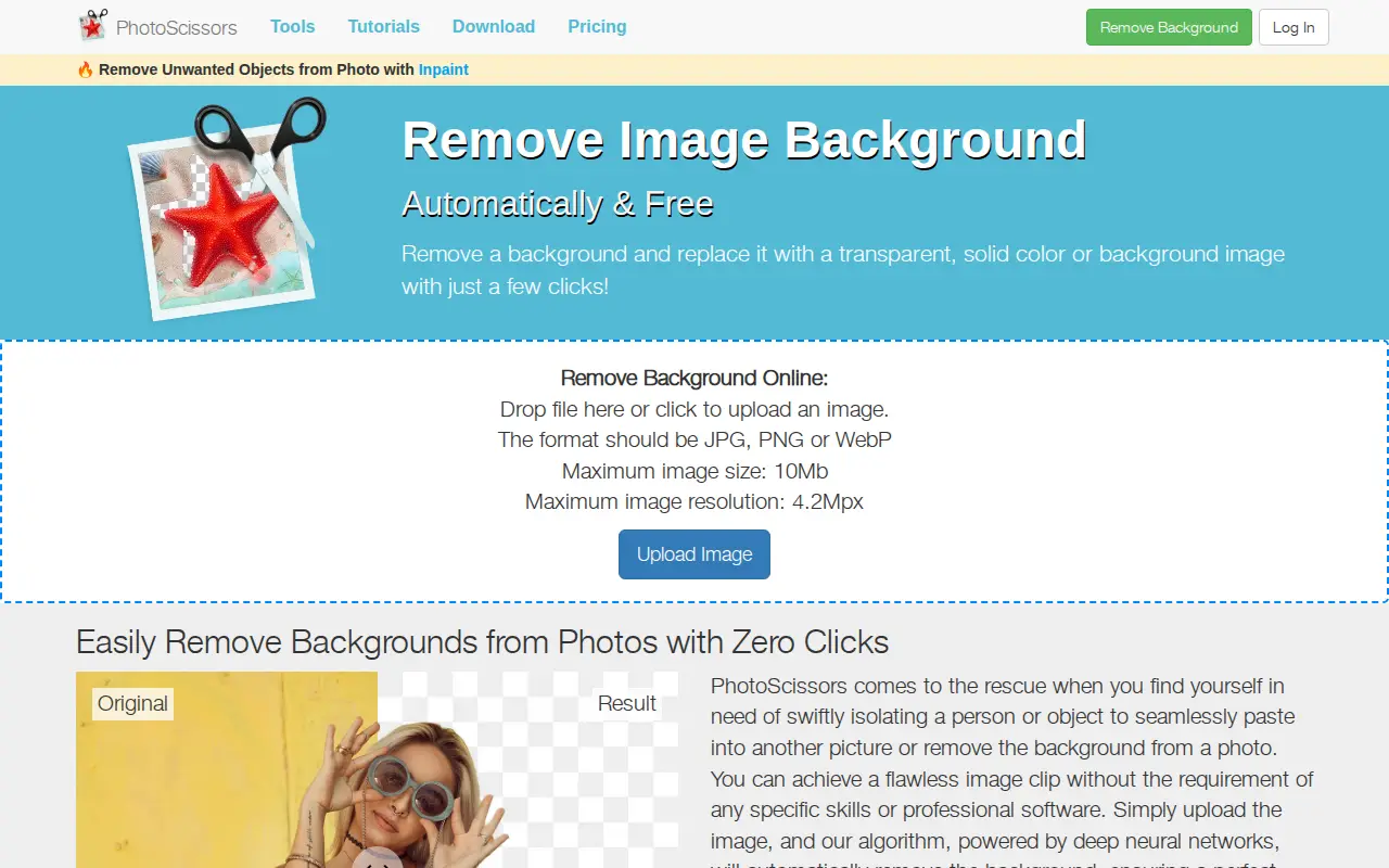 Preview of Background Removal Tool