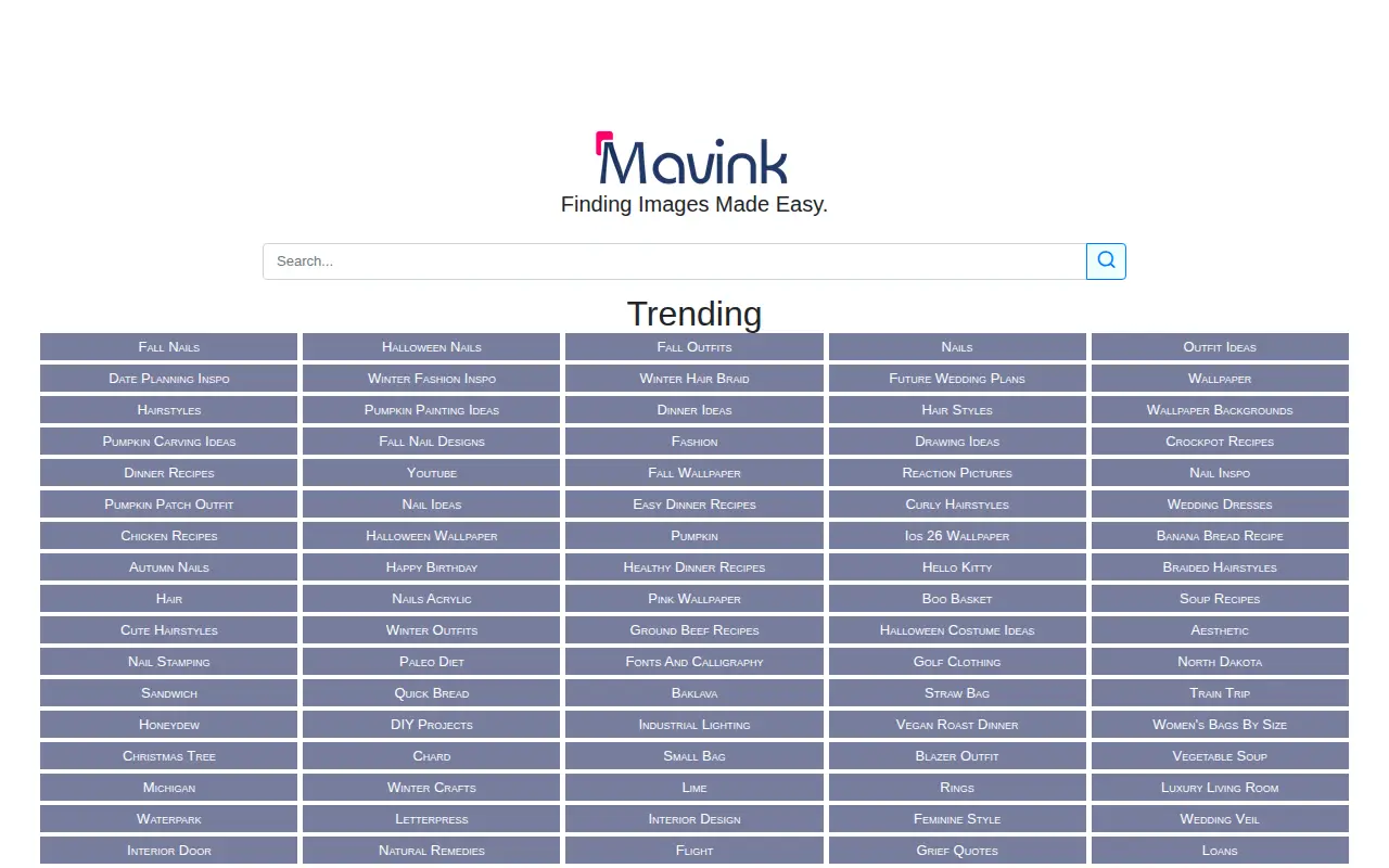 Mavink website preview