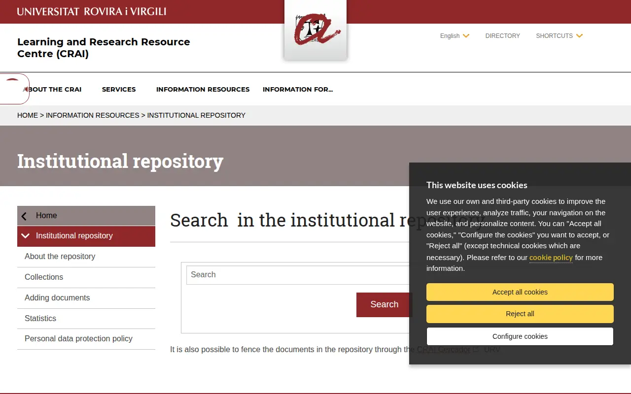 Repositori Institucional Universitat Rovira i Virgili website preview
