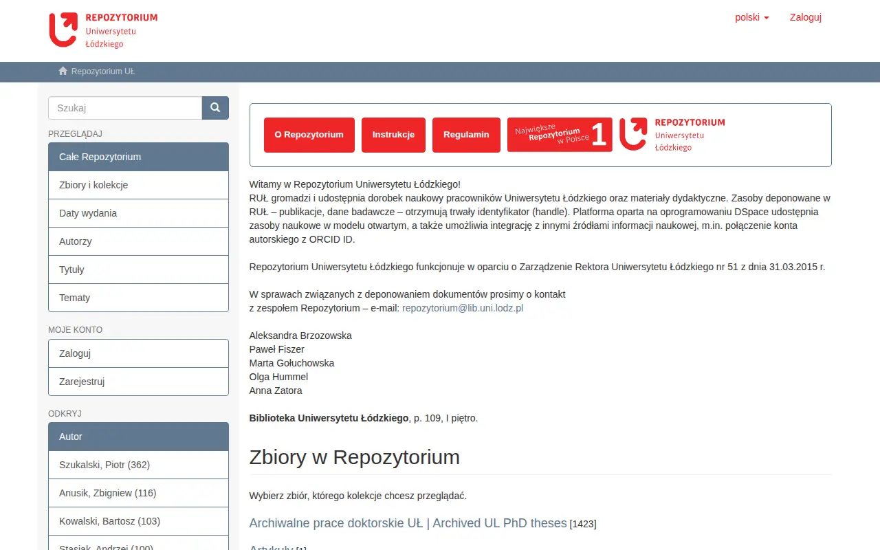Repozytorium Uniwersytetu Łódzkiego website preview