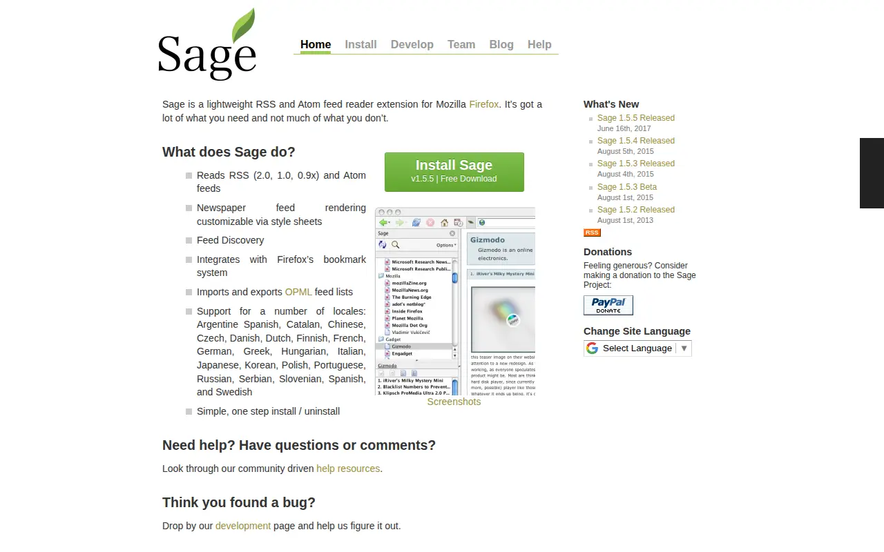 Sage website preview