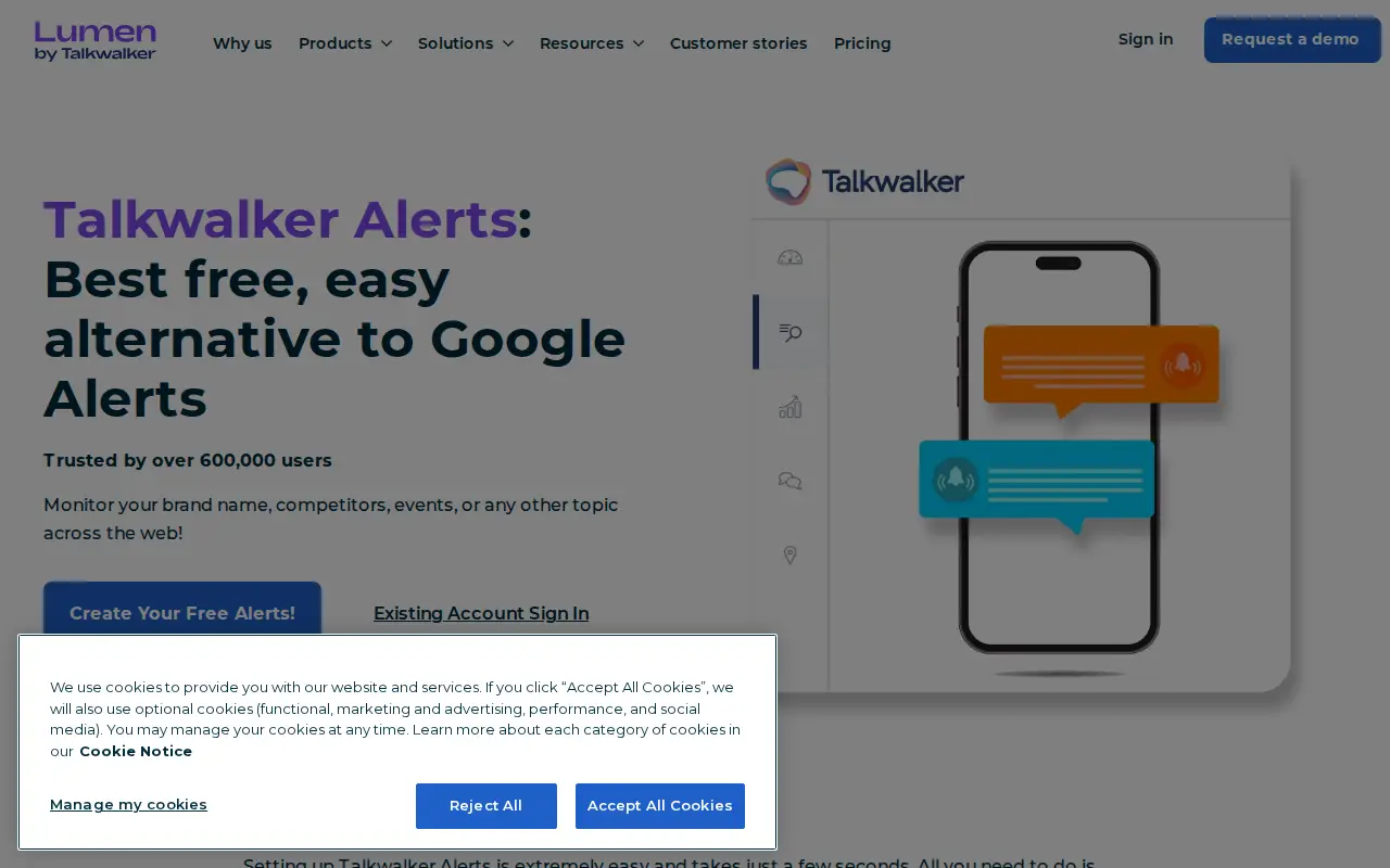 Talkwalker website preview