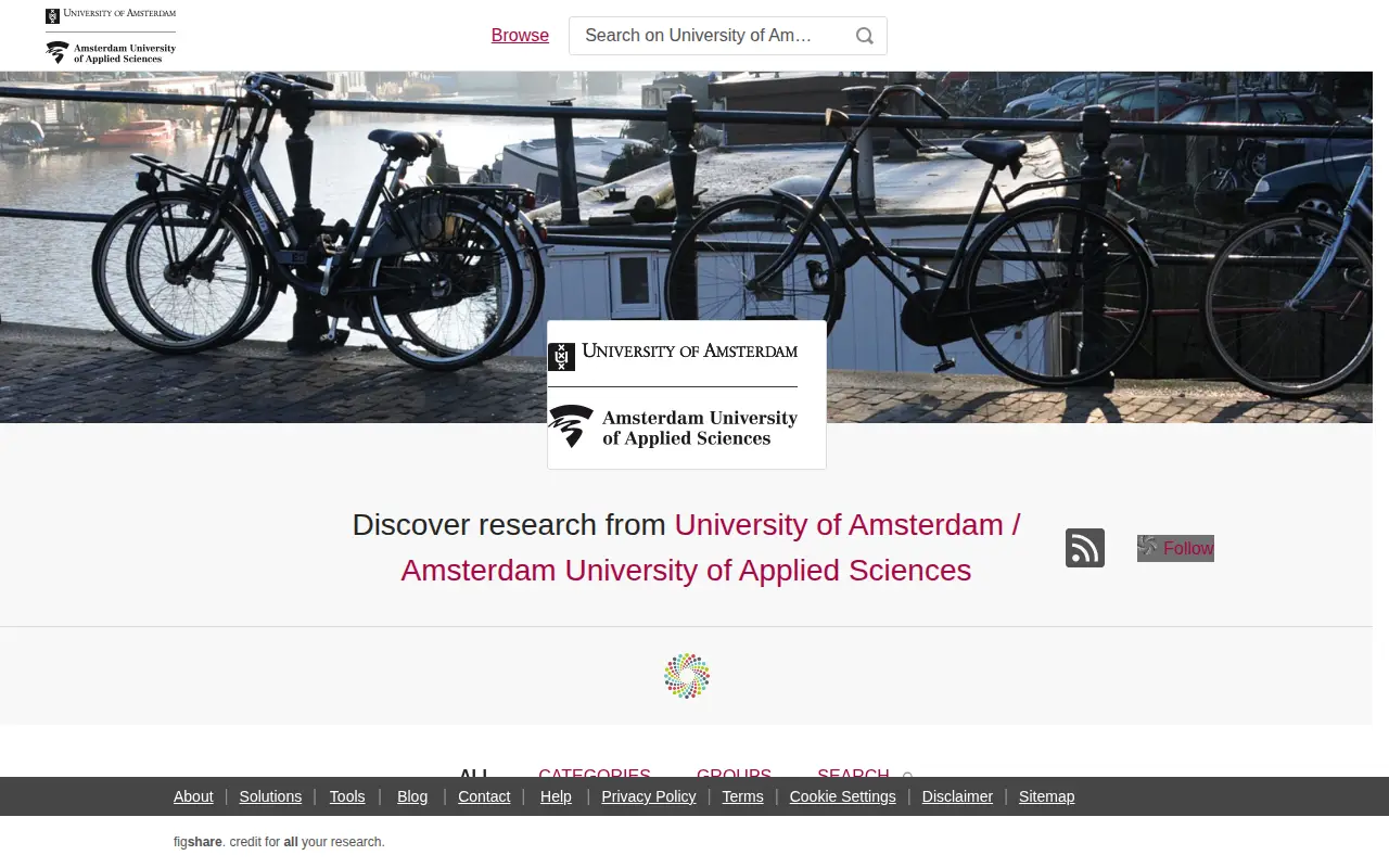 University of Amsterdam / Amsterdam University of Applied Sciences figshare website preview
