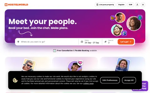 Preview of hostelworld.com