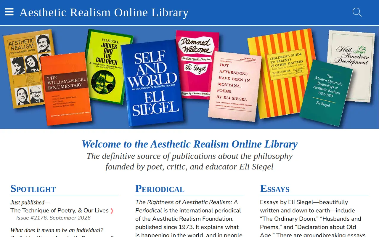 Aesthetic Realism Online Library website preview