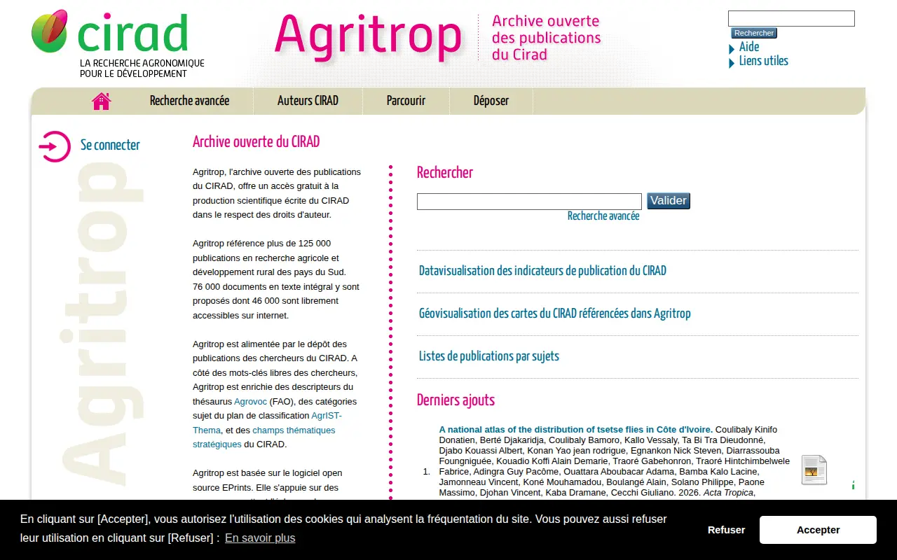 Agritrop website preview