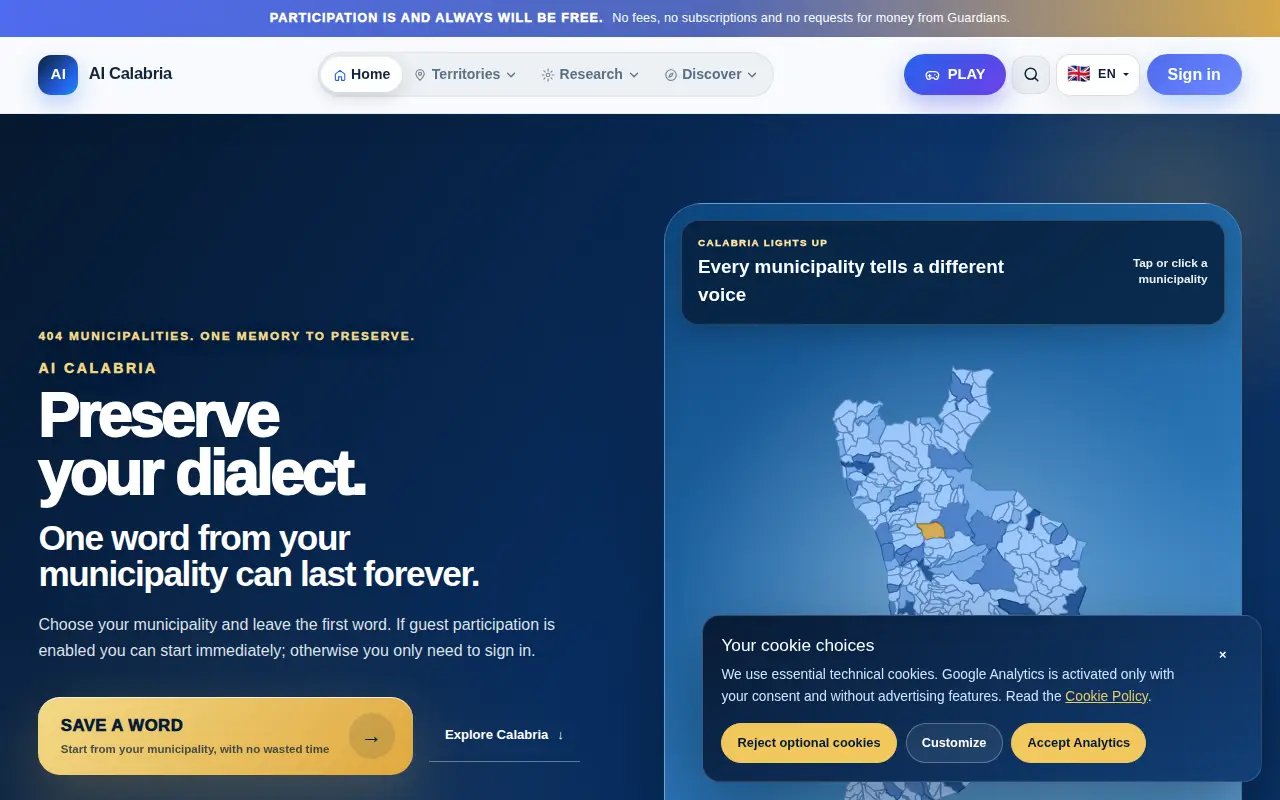 AI Calabria website preview