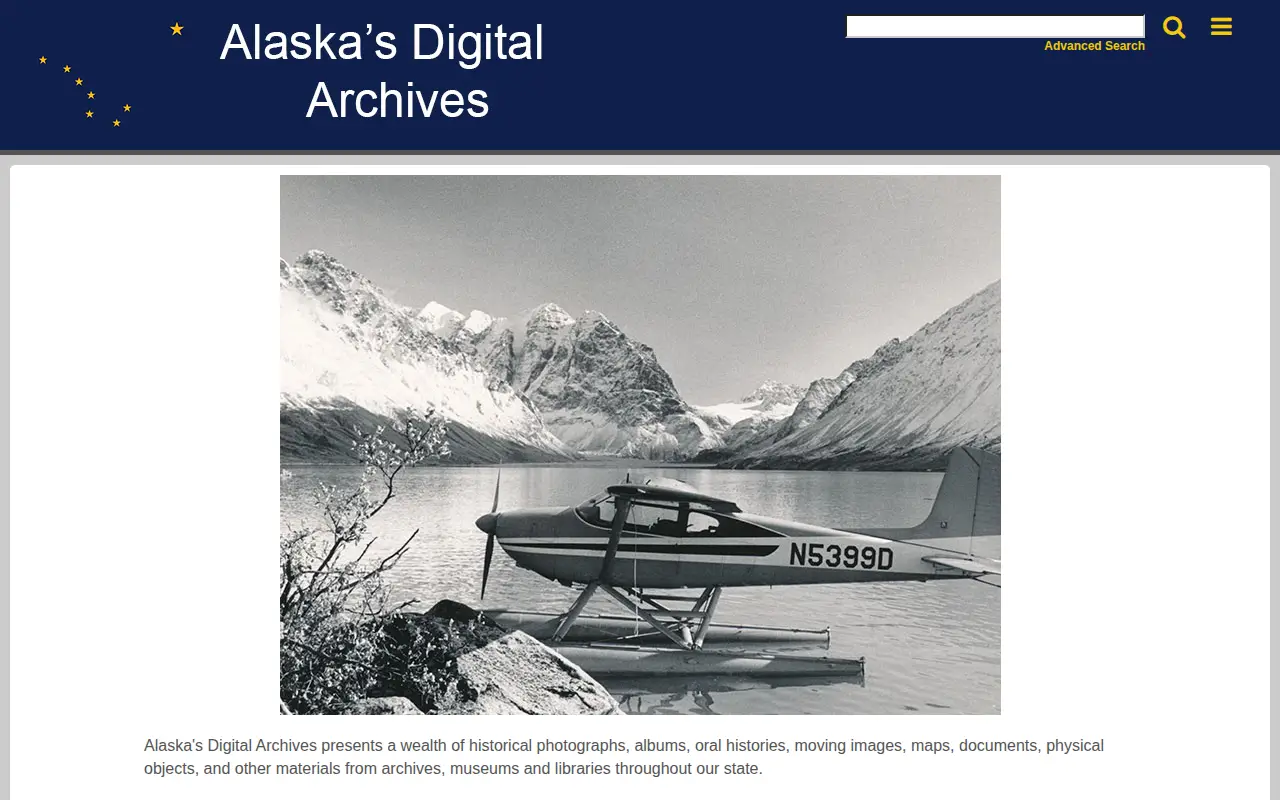 Alaskas Digital Archives website preview