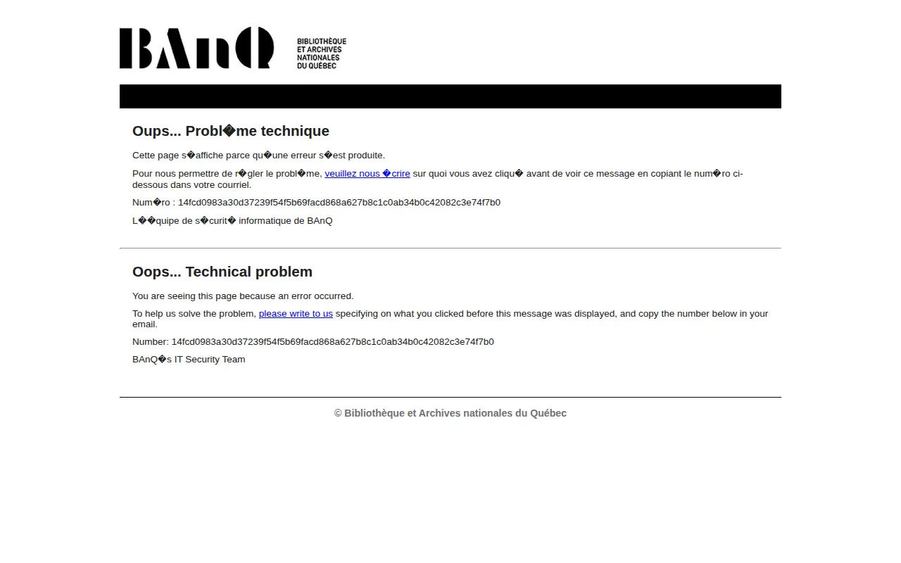 BAnQ numérique website preview