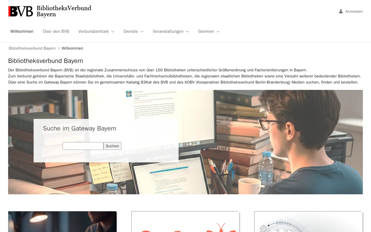 Bavarian Library Network website preview