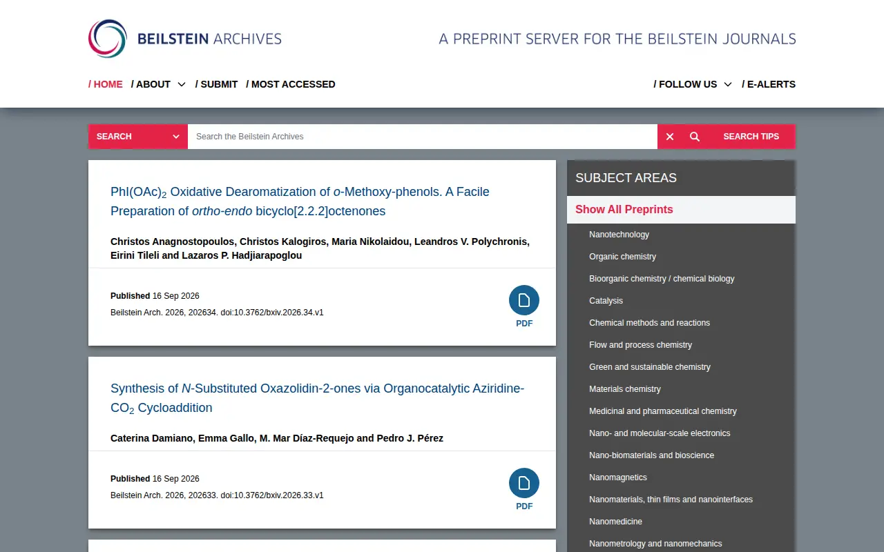 Beilstein Archives website preview