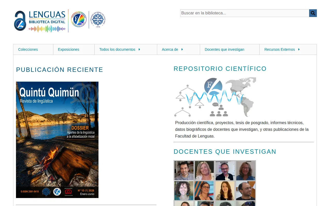 Biblioteca digital de lenguas website preview