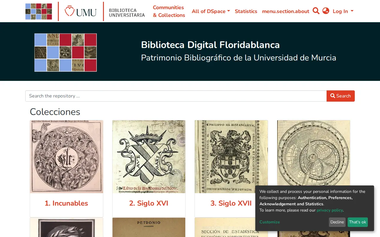 Biblioteca Digital Floridablanca website preview