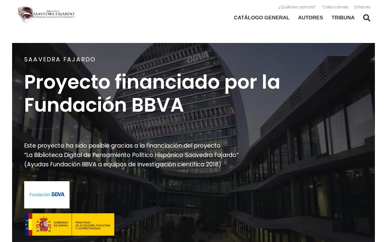 Biblioteca Saavedra Fajardo website preview