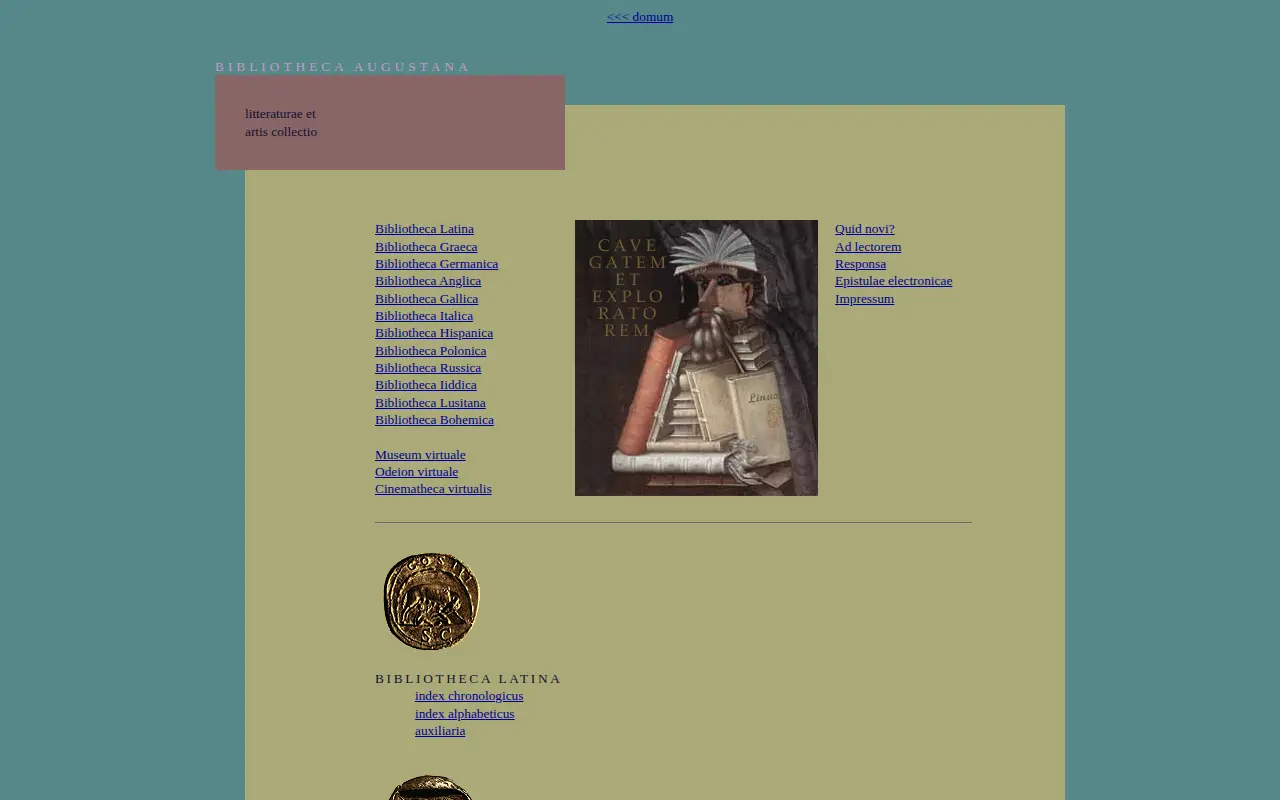Bibliotheca Augustana website preview