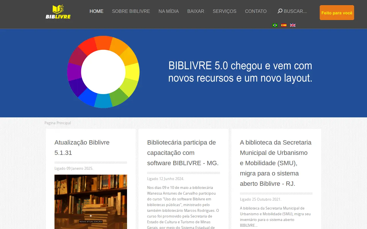 Biblivre website preview
