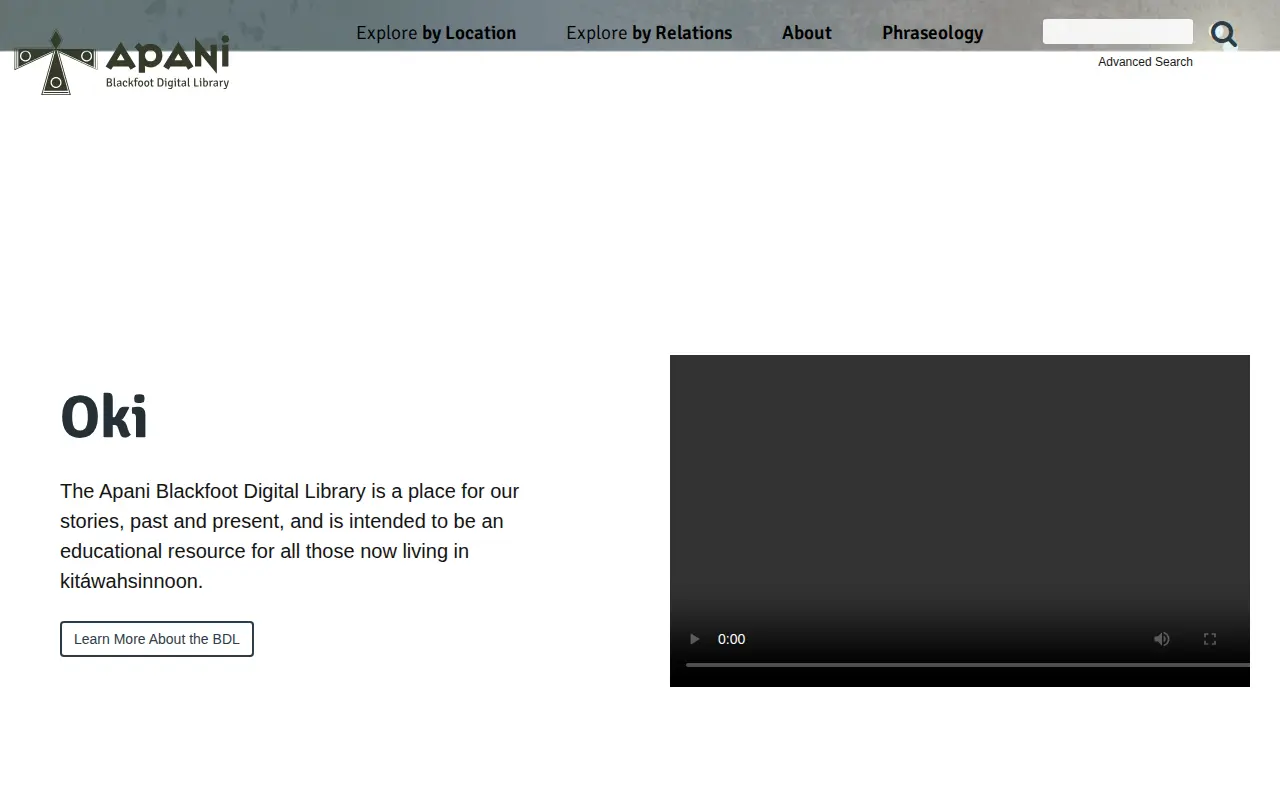 Blackfoot Digital Library website preview